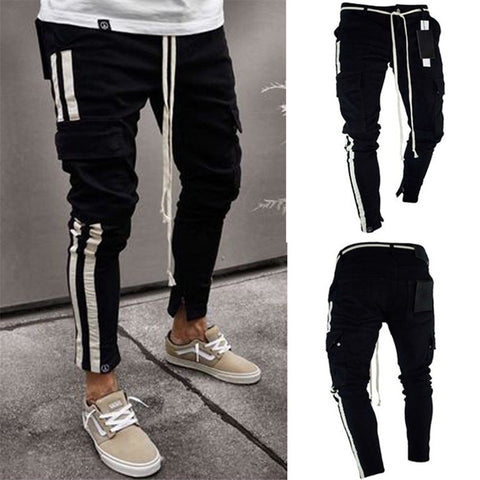 New Style Men Slim fit Fashion Knee Jeans Streetwear hip hop personality Ankle zipper Skinny Denim Clothing