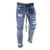 2019 Jeans Trousers Men Cool Black Hole Jeans Pants  Skinny Ripped Destroyed  Hip Hop Stretch Jeans Pants New Design Sexy Jeans